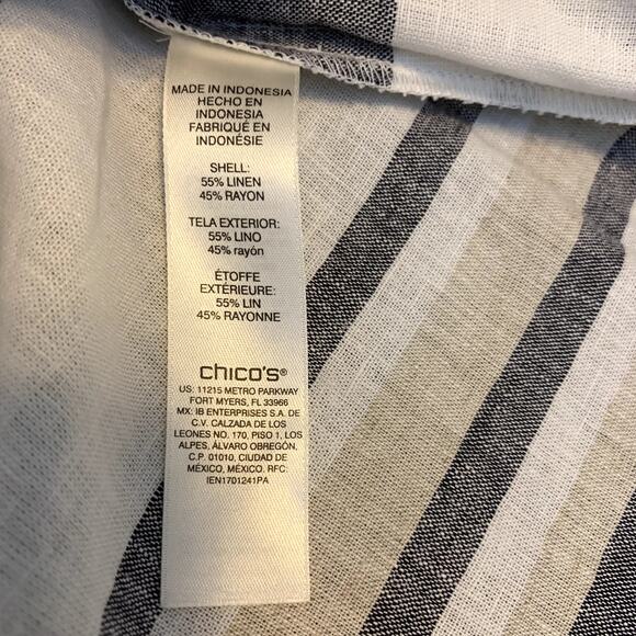 Chico's Linen Blend Popover Top and Linen Pull On Ankle Pant Set Size 12 - Picture 7 of 15